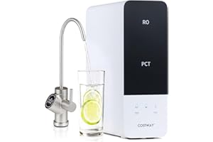 COSTWAY AW-RB05 Alkaline PH+ Reverse Osmosis Water Filter, 800 GPD Tankless Under-Sink RO System with 8-Stage Filtration, Sma