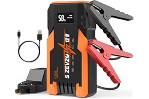 S ZEVZO ET05 Jump Starter 3000A Portable Car Jump Starter Battery Pack (7.2L Gas/ 5.5L Diesel), 51.8Wh 12V Jump Box with USB Ports, LCD Display and 3 Modes Flashlight