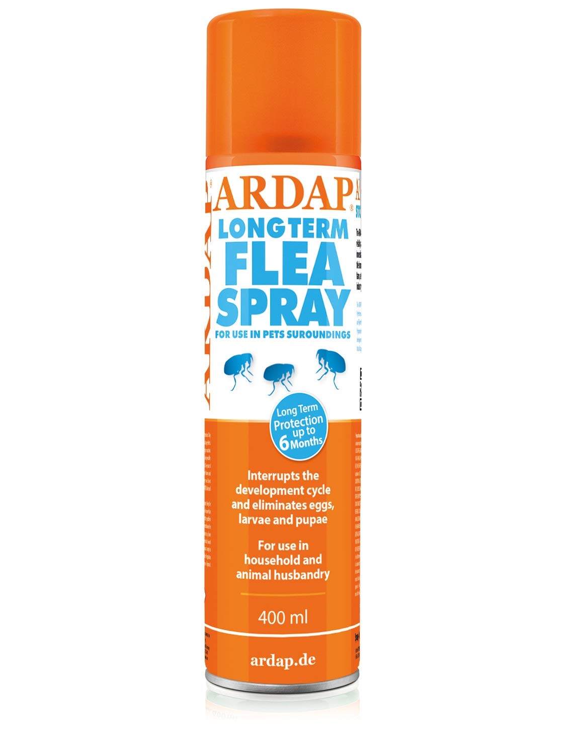 ARDAP Flea Spray for the home 400ml - Household Flea Spray & Cat Flea Spray - Active on adult fleas, larvae & eggs - Flea Spray for house & animal environment - Protection for up to 6 months