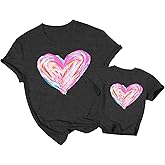 Mommy and Me Valentines Day Outfits: Valentines Day Shirt Women Love Heart Mom and Baby Matching Outfits