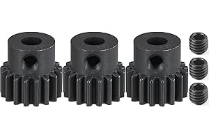 FRAIZOE RC 32P 17T RC Car Gear Set | 45# Steel Black Oxide | 5mm Bore +0.03mm | Precision Engineered Motor Pinion Gear Compatible with Traxxas/ARRMA/HPI/Kyosho (3-Pack with M4 Set Screws)