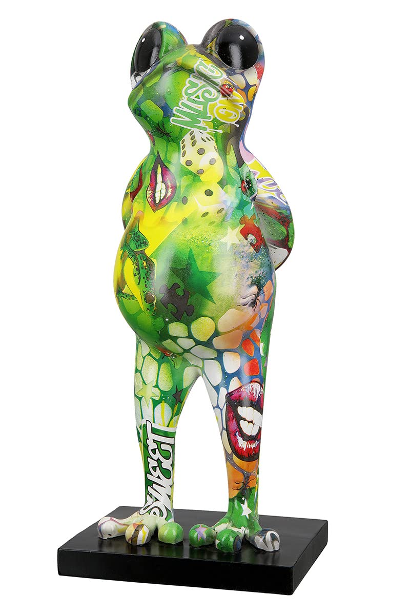 Casablanca Decorative Animal Figure Sculpture Frog - Modern Art Decoration Made of Resin - Street Art Design - Multicoloured Height 30.5 cm