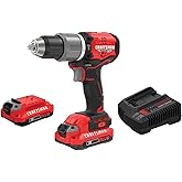 CRAFTSMAN V20 Cordless Hammer Drill Kit, 1/2 inch, 2 Batteries and Charger Included (CMCD732D2)