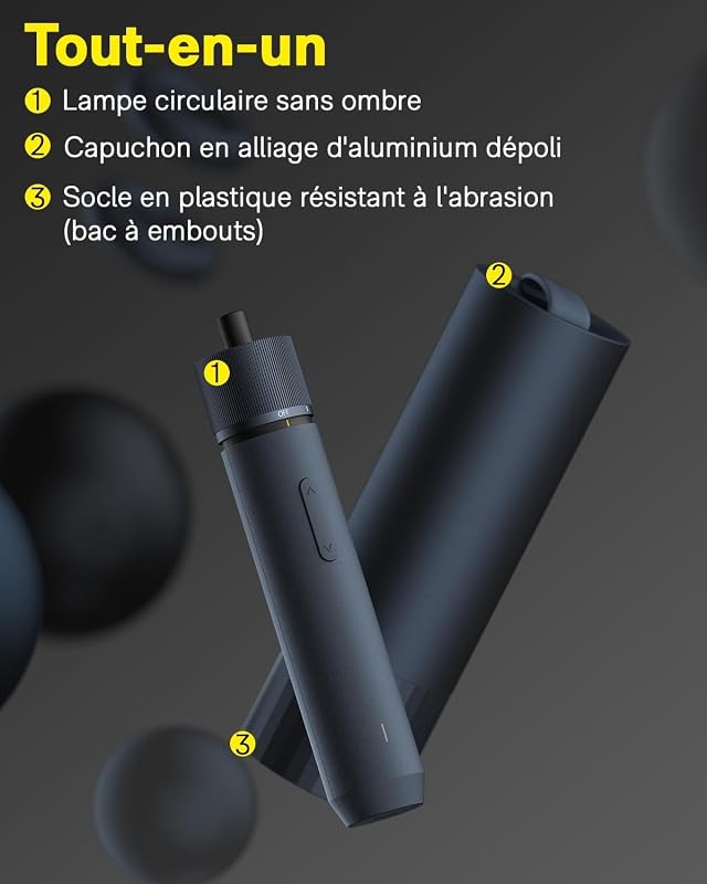 Visseuse sans Fil 3,6V 4N.m, 12 embouts S2 USB-C 1500mAh