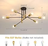Comely Sputnik Ceiling Light 6 Light E27 Black Gold Modern Chandelier view 4