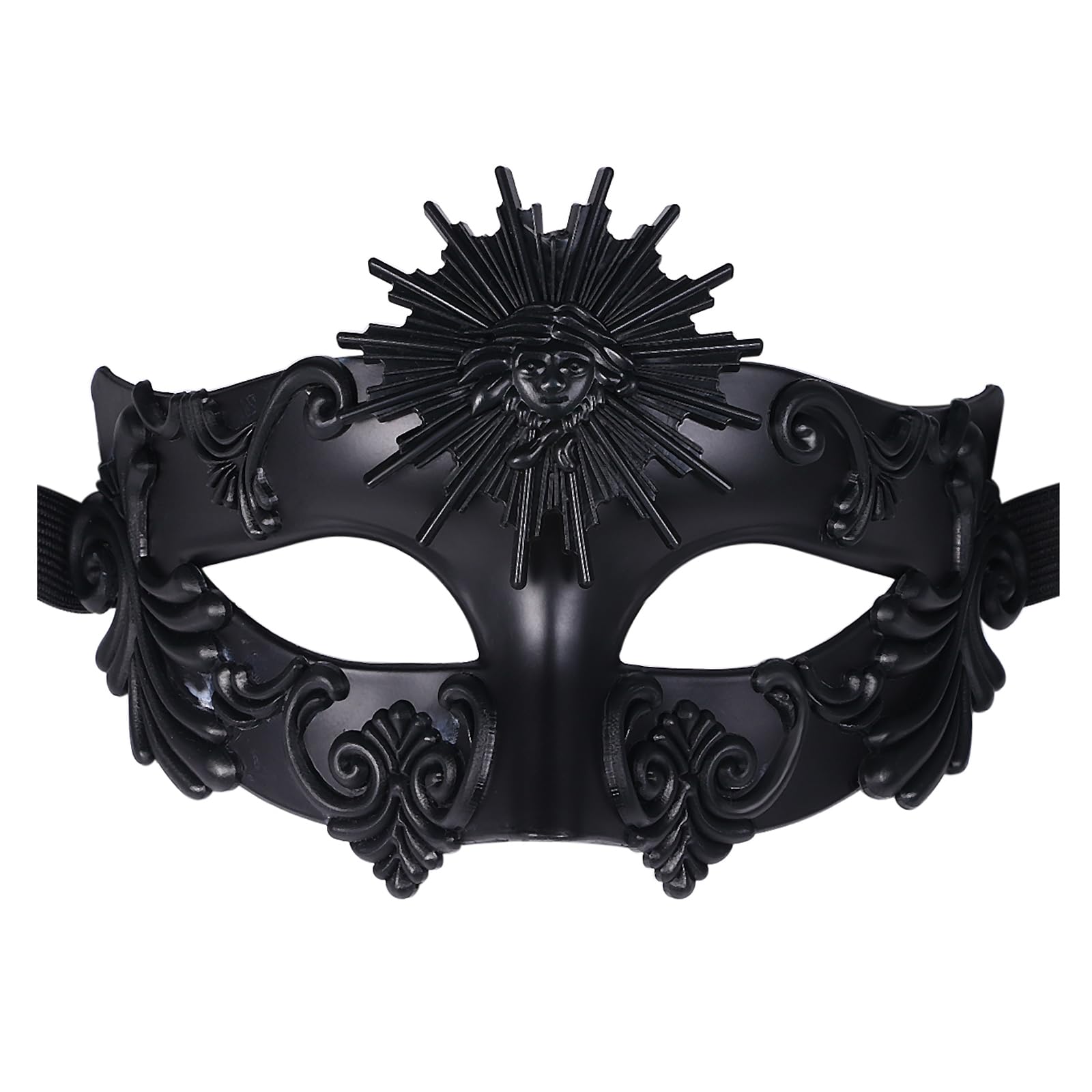 Oidea Masquerade Masks for Men: Ancient Greek Roman Sun God Masks Half Face Mask for Halloween Mascarade Ball Costume Prom Cosplay Mardi Gras Party Black
