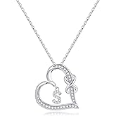 Infinity Heart Necklaces for Women, S925 Sterling Silver Initial Necklace Womens Jewelry Mothers Day Gifts Girls Valentines Gifts for Her Christmas Birthday Gifts for Women Mom Wife Girlfriend