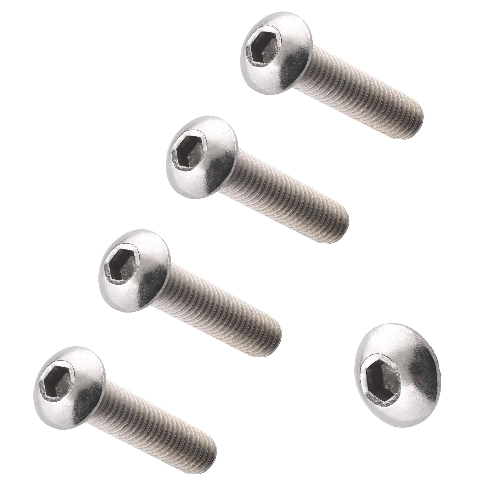 TERF® M12 X 70mm Hex Socket Cap Button Head Machine Screws Stainless Steel A2 (304) Machine Screw M12 (12mm) X 70mm Allen Key Hexagonal Socket Screw Bolts - Pack of 4