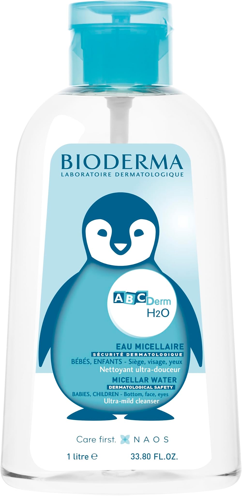 Bioderma ABCDerm H2O Micelle Solution 1000ml Gentle Cleanser For Baby