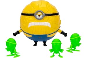 Minions Despicable Me 4 - Crash & Roll Mega Jerry Action Figure | Jerry Turns Into A Ball to Roll and Crash Into Roaches | Collect All 5 | All with A Different Play Feature and Accessories
