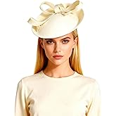 Derby Church Hat for Women - Elegant Kentucky Fascinator with Bow,Bridal Wedding Tea Party Dress Formal Cocktail Top Hats