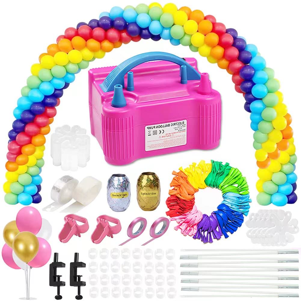 Photo 1 of Balloon Pump Balloon Arch Kit, 170 Pcs Electric Balloon Air Pump Balloon Inflator with 12Ft Balloon Arch Stand and 100 Pcs Balloons for Birthday Wedding Party Christmas