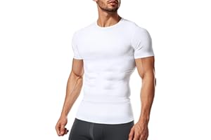 TAILONG Short Sleeve Compression Shirt Men Shapewear Slimming Undershirt Body Shaper Tank Top Workout Shirts