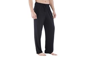 GYS Mens Pajama Pants - Viscose Made from Bamboo, Soft Sleep Pants Comfy Drawstring Lounge Bottom with Pockets Sweatpants