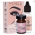 MENELA Eyebrow Henna Tint - Medium Brown Henna Brow Dye with Bamboo Extract for Enhanced, Natural-Looking Brows - 2.5g Henna Powder & 15ml Fixer - Eyebrow Tint Kit