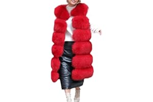 Lisa Colly Women's Faux Fox Fur Coat Jacket Winter Sleeveless Faux Fur Vest Outwear