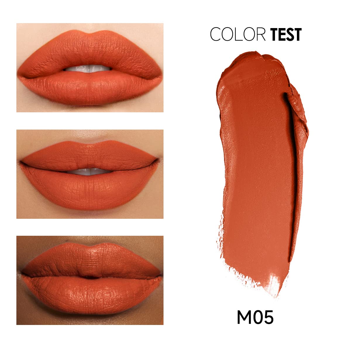 CARSLAN Matte Lipstick Hydrating Lip Color Makeup, Highly Pigmented Lipstick with Moisturizing Formula, Lightweight, Smooth, M05