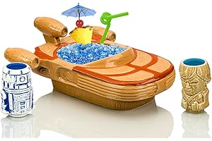 Geeki Tikis Star Wars Landspeeder Punch Bowl with Luke and R2-D2 Mini Muglets | Official Lucasfilm Collectible Tiki Cups | Tu
