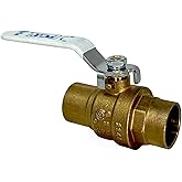 PROCURU 3/4-Inch Sweat (CxC) Brass Ball Valve, Heavy Duty Shut-Off, Certified Safe for Potable Water, 600 WOG