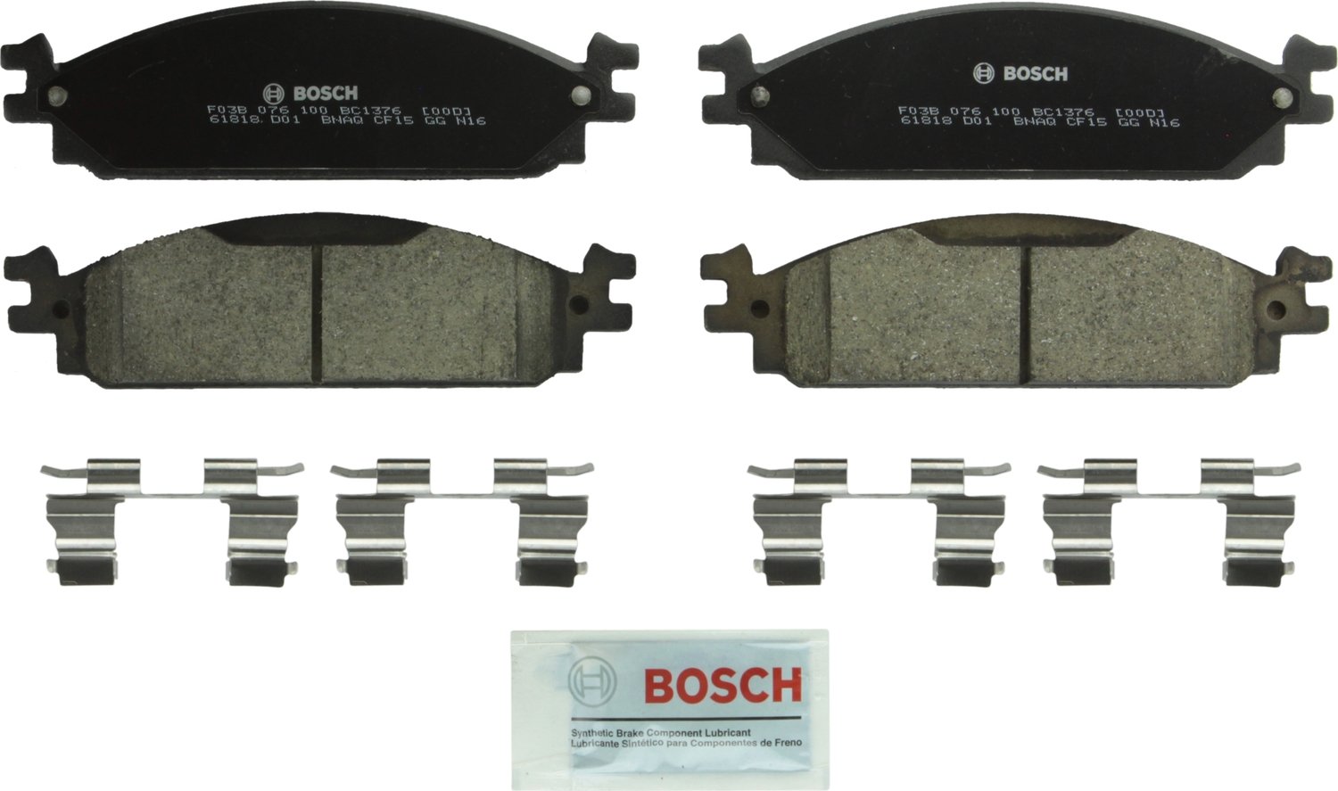 Photo 1 of BOSCH BC1376 QuietCast Premium Ceramic Disc Brake Pad Set - Compatible with Select Ford Flex; Lincoln MKS, MKT; FRONT