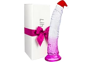 Realistic Dildo Clear Silicone 8.66" Purple Dildo with Strong Suction Cup for Women Hand Free Play Flexible Soft Penis Dong, 