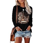Women Nashville Shirts Vintage Rock Country Music T Shirt Long Sleeve Vacation Loose Fitting Tops