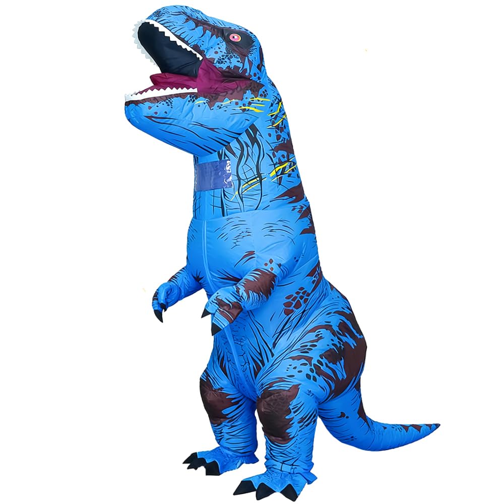 Rafalacy Inflatable Dinosaur Costume for Adult Blow up T-rex Costume Funny Dino Halloween Party Fancy Dress Outfit