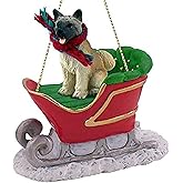 Conversation Concepts Akita Sleigh Ride Christmas Ornament Fawn - Delightful!