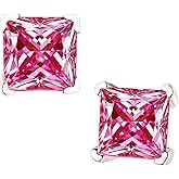 Moissanite Stud Earrings for Women, 0.8-2ct D Color, VVS1 Clarity, White Gold-Plated 925 Sterling Silver Stud Earrings, Anniversary Birthday for Women Men