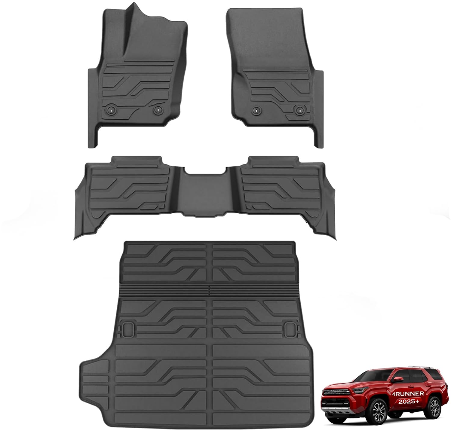 KARPAL Floor Mats Fit for Toyota 4Runner 2025 2026 5-Seat (NOT fit Hybrid), Custom Fit All Weather TPE Floor Liners, 1st & 2nd Row & Cargo Liner, 4 Runner TRD/SR5/Limited Accessories Image