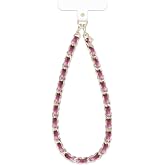 VELVET CAVIAR Chain Phone Charm Wrist Strap - Cute Lanyard Accessory for Women - Fits all Phone Cases (Mauve Pink Velvet)