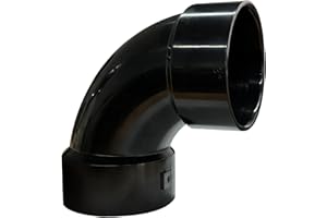 LESSO AMERICA LESSO 2" ABS 90 Degree Sweep Elbow, 2 inch ABS Pipe Fittings High Flow Capacity White for Plumbing and Pool Systems, SCH40 Black