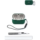 Case for Technics EAH-AZ100 Technics Reference Class Hi-Fi Wireless Earbuds,Soft Protective,BOVUGAC Silicone Case Cover with Keychain & Cleaning Kit & Lanyard for Technics EAH-AZ100-K Earbuds-Green