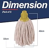 Abbey No.16 Socket Cotton Mop Heads Replacement Pack of 5 Yellow view 2