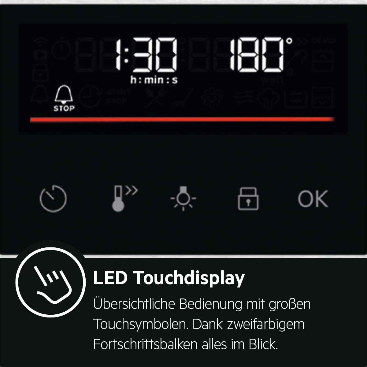 AEG Einbaubackofen – Serie 5 Ringheißluft: Gleichmäßige Garergebnisse auf 3 Ebenen – Pyrolyse Selbstreinigung – 25 Automatikprogramme – LED-Touchdisplay – Schnellaufheizung – Schwarz – BPE53516AB 2
