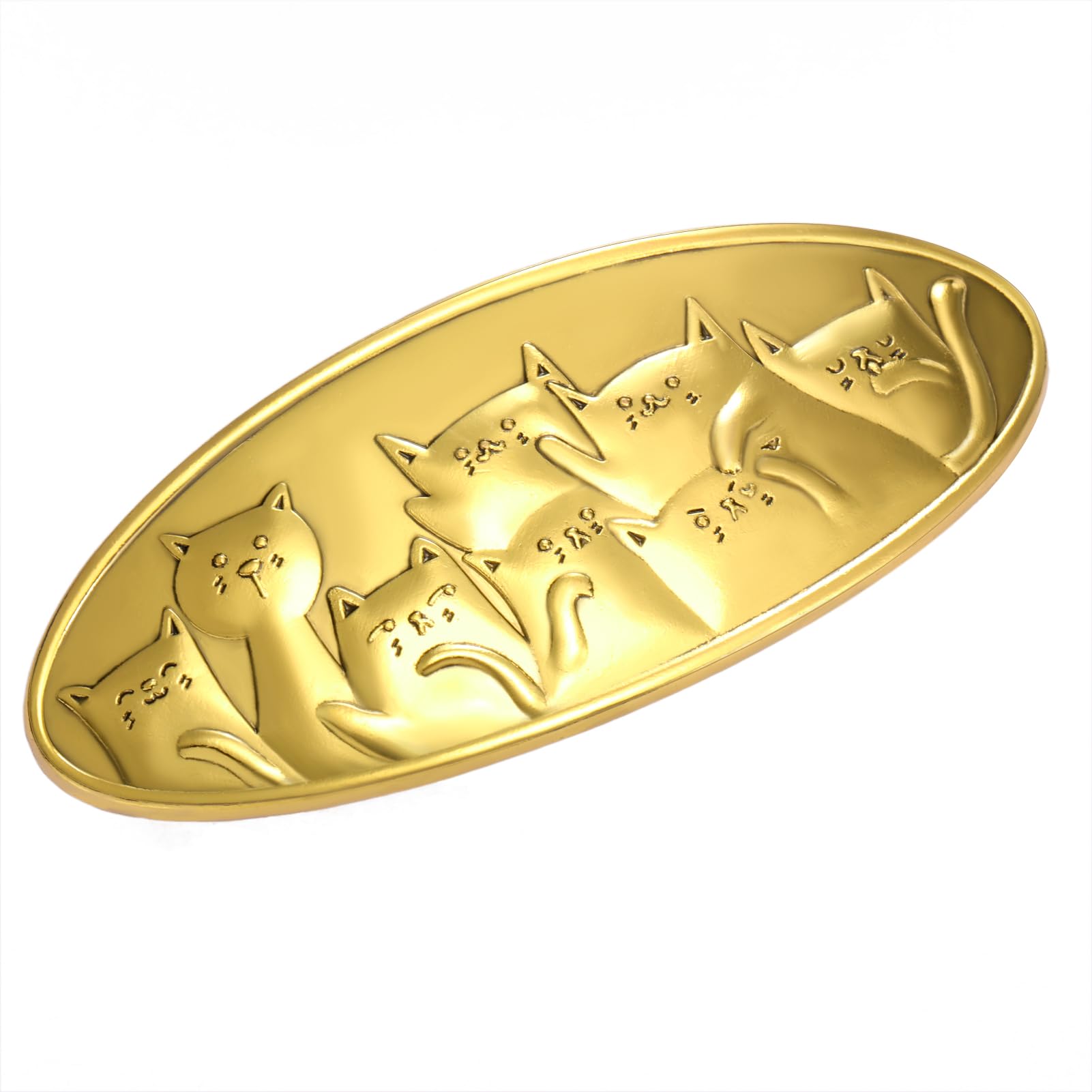 Dreamtimes Cute Cat Hair Clip Hair Pins Cute Small Cat Animals Hair Clips Sweet Cat Hair Clip Hair Accessories Vintage Large Hand Crafted Metal Barrettes French Hair Clip for Women (Gold)