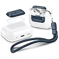 Spigen Lock Fit M [EZ FIT] Locking Device Compatible with AirPods Pro 2nd Generation/AirPods Pro Case Lock with Lanyard [Includes Installation Kit] - Metal Slate
