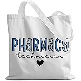 SNNDER Pharmacy Technician Gifts Tote Bag, Medicine Medical Reusable Canvas Bag for Shopping Work Travel Vacation