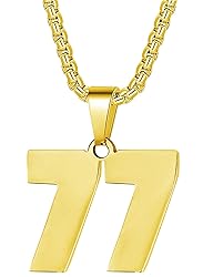 MUERDOU Number Necklace for Athletes Number Chain