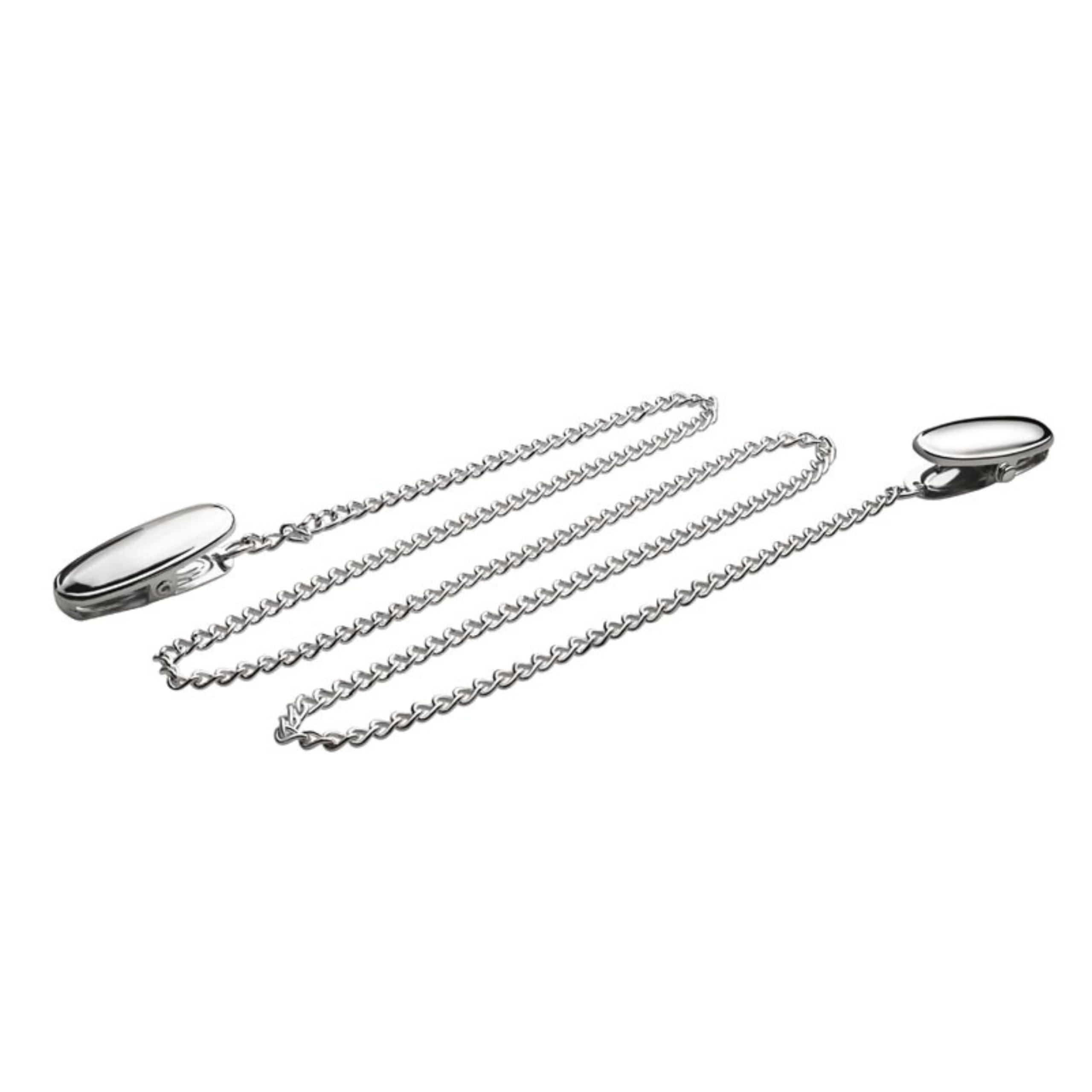 Zilverstad Napkin Clips with Chain, Silver