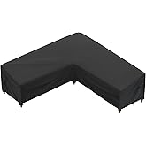 iBirdie Outdoor Sectional Cover fit 85 x 85 inch, 84 x 84, 83 x 83, 82 x 82 L-Shaped Patio Sofa Waterproof Weatherproof 600D Heavy Duty Garden Furniture Cover for Outside L Shape Couch