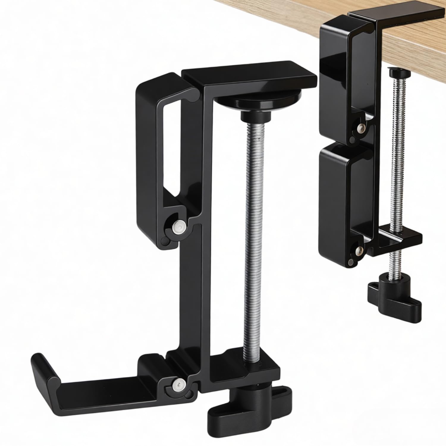 JAKO New Foldable Headphone Stand for Desk, Aluminum Alloy Headphone Holder - Headset Stand Hook Space Save Mount, Universal Fit PC Gaming Headsets Holder Under Desk Clamp for Office, Computer Table