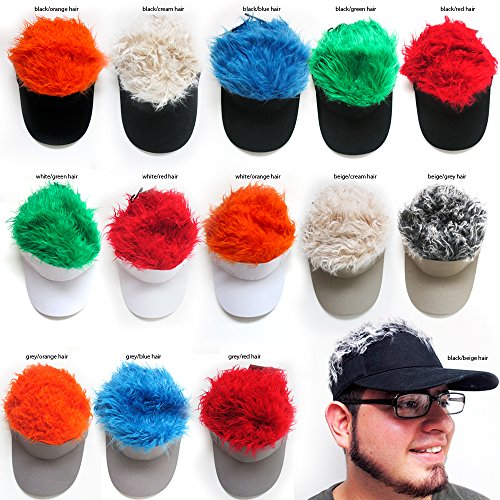 Flair Hair Visor Hat Golf Wig Cap Fake 