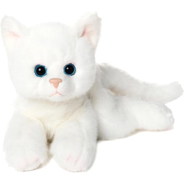 Carl Dick Peluche Gato Persa Blanco De 30 Cm, Tumbado Con Ojos Azules, Suave Y Antialérgico, Decoración Y Regalo