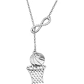 FustMW Basketball Hoop Pendant Necklace - Basketball Lover Players Gifts, Team Gifts (Y Necklace)