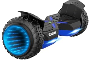 Gotrax QUESTPRO Hoverboard with LED 8.5" Offroad Tires, Music Speaker and 7.5mph & 7.5 Miles, UL2272 Certified, Dual 250W Motor and 144Wh Battery for 44-220lbs Kid Adult(Navy Blue)