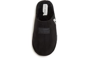 Lucky Brand Boy's Micro-Suede Scuff Slippers, Kids House Shoes with Plush Lining