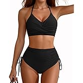 Century Star Womens High Waisted Bikini Sets - Tummy Control Swimsuits Modest Bathing Suits Two Piece Full Coverage