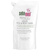 SEBAMED Liquid Face and Body Wash Refill Bag for Sensitive and Delicate Skin pH 5.5 Ultra Mild Dermatologist Recommended Cleanser 33.8 Fluid Ounces (1 Liter Pouch)