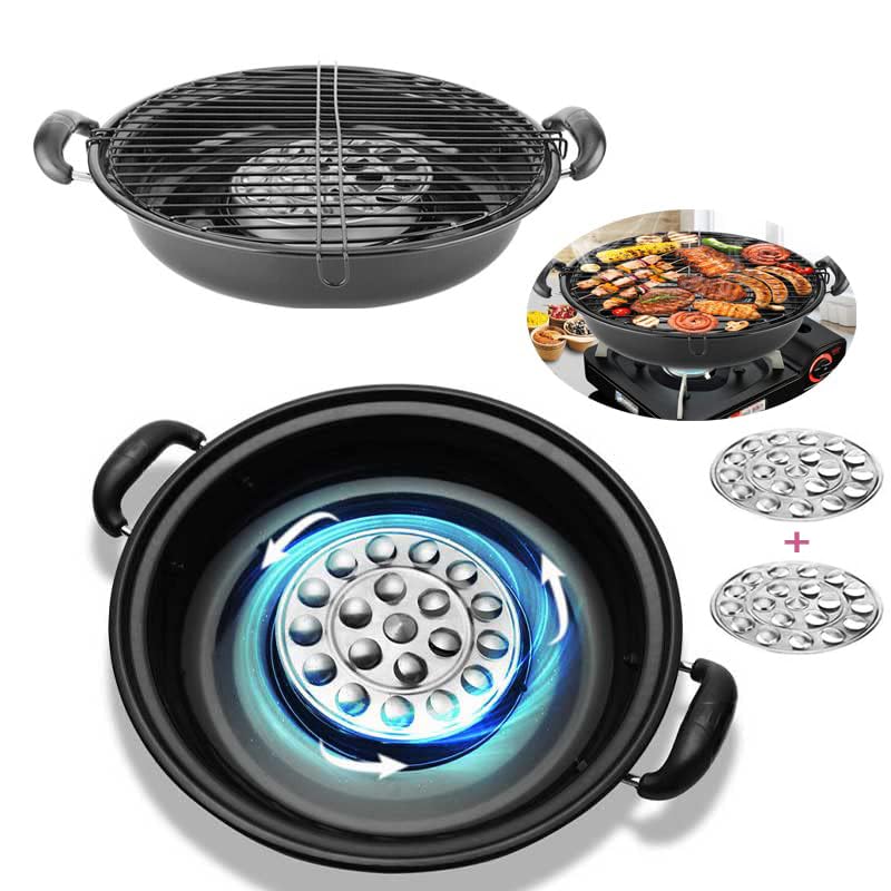 Photo 1 of Asador para estufa mexicano con disco Giratorio - mexican stove with grill spinning metal disc - Stainless Steel Enamel Inoxidable - Stovetop Grill(2 discs)